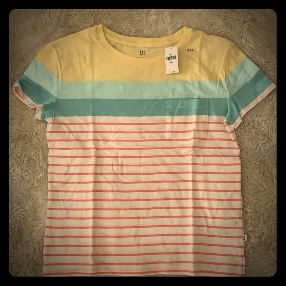 GAP Girl’s Striped Basic Tee Size 2XL Multi Colored NWT